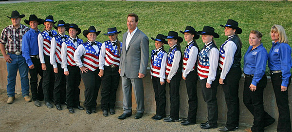 Riverside Rancheros Jr. Equestrian Team with Gov. Schwarzenegger